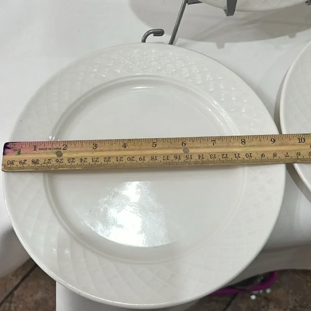 Villeroy & Boch White Plates Set Of 3 Luxambourg Made For Bellagio 9 1/4 Inches